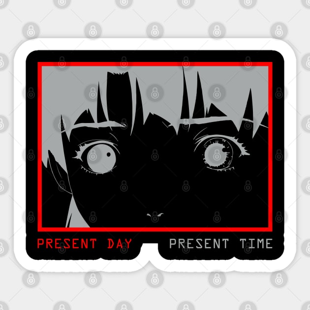 Present Day - Present Time - Lain V.2 Sticker by RAdesigns